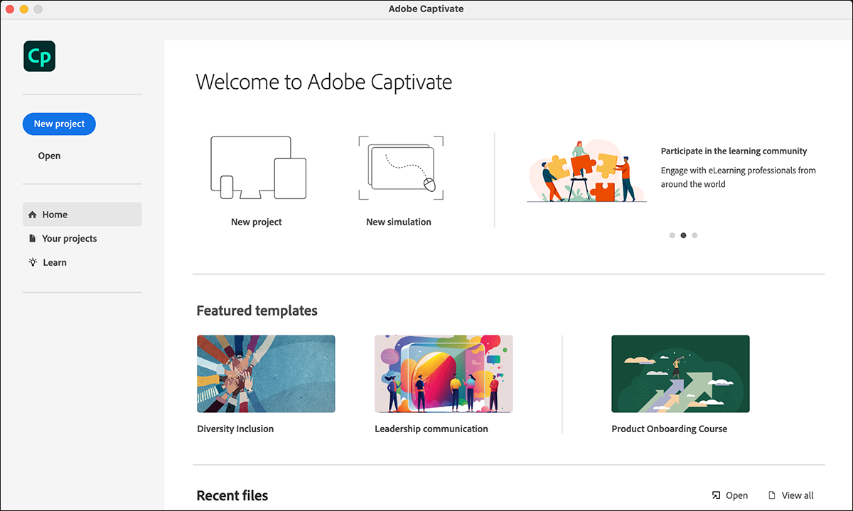 Best content authoring tools - Adobe Captivate interface