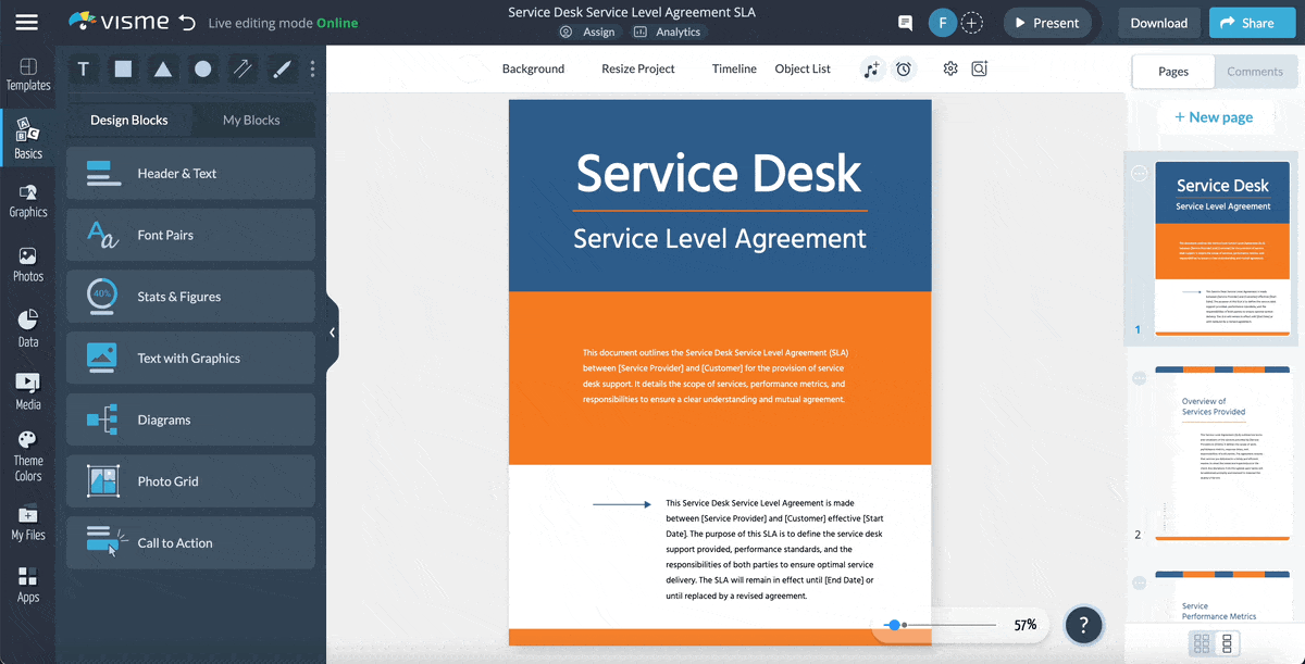 service level agreement template - review, finalize and share your service level agreement