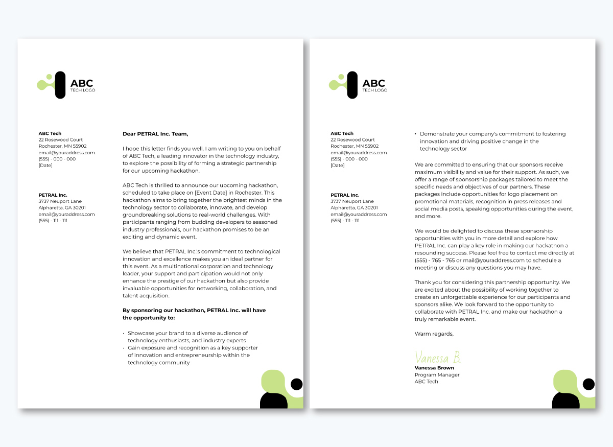 event sponsorship examples - Event Sponsorship Letter Template