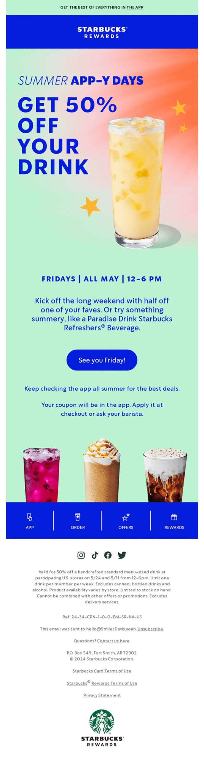 product marketing - Starbucks email marketing campaign