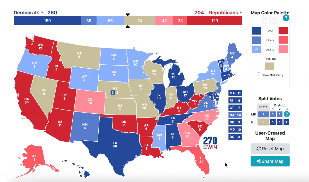 interactive data visualization - 2024 Presidential Election Interactive Map