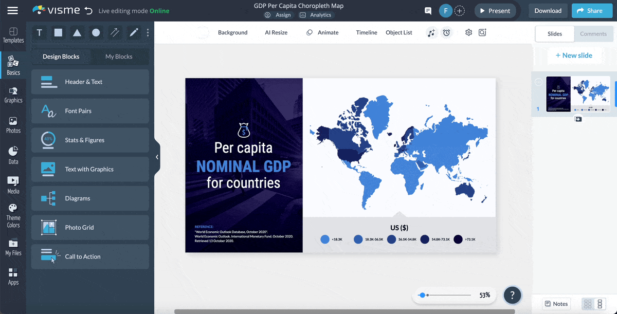 interactive data visualization - a video of hover effects on interactive maps