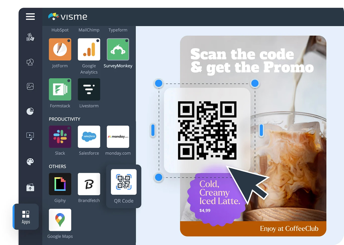 Visme's QR scanner 