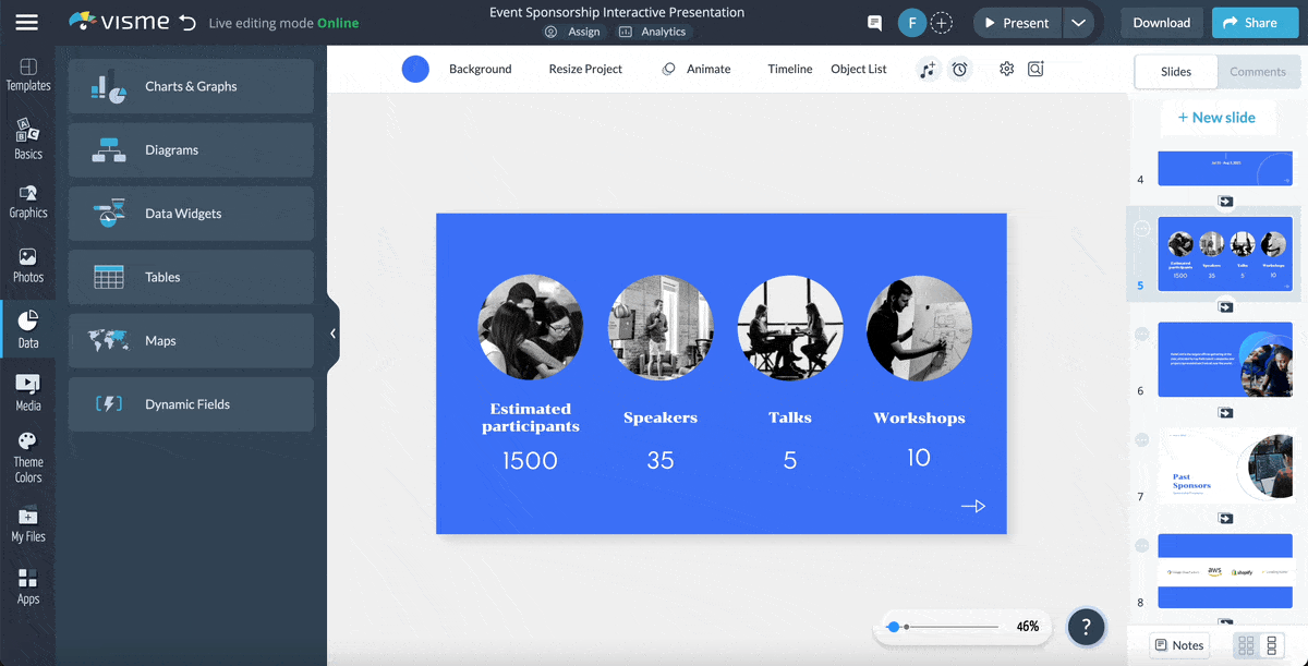 how to make a presentation interactive - how to add pop ups and hover effects in Visme