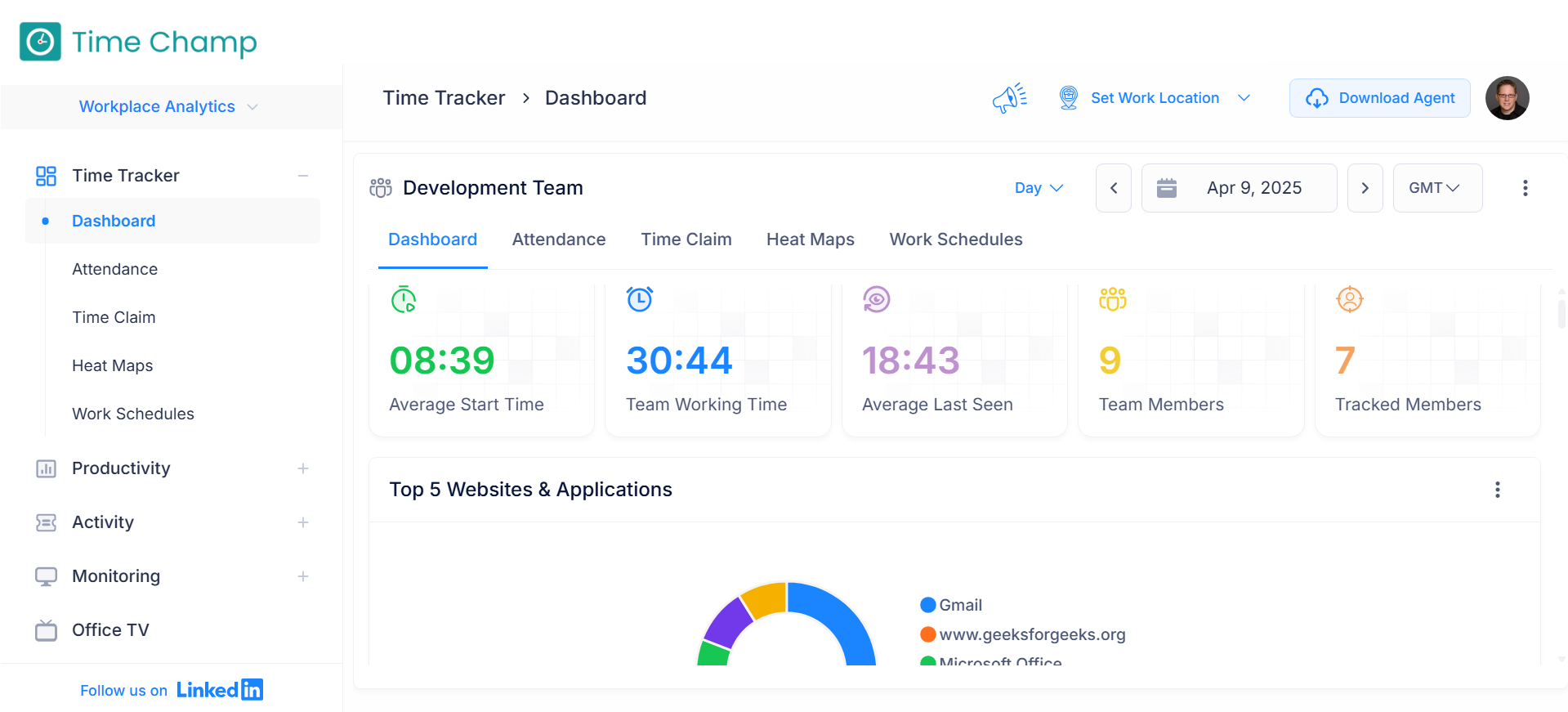 Time Champ: Best for tracking employee time and analyzing team productivity with real-time insights