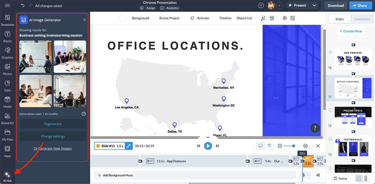 best presentation software - Visme's AI image generator