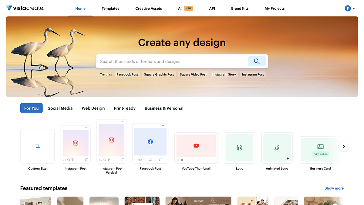 Canva alternatives - A screenshot of Vistacreate's editor