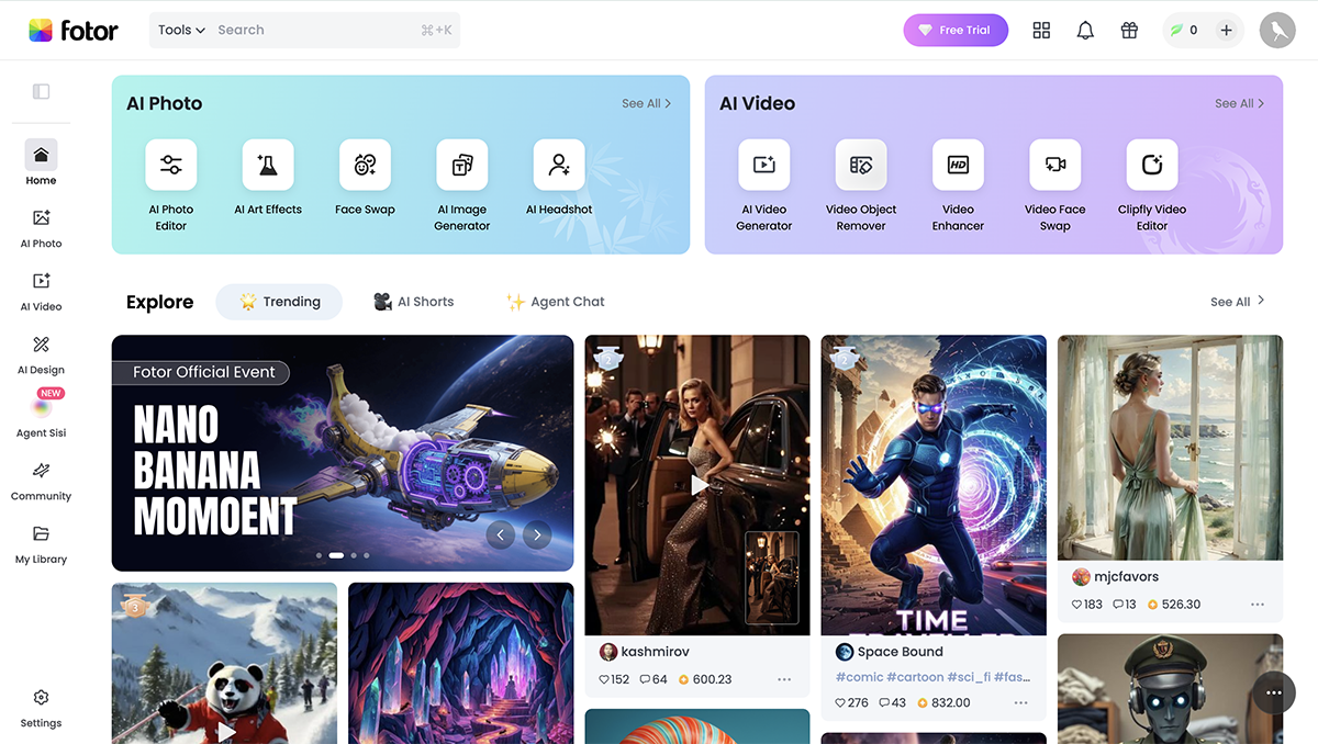 Canva alternatives - Fotor interface