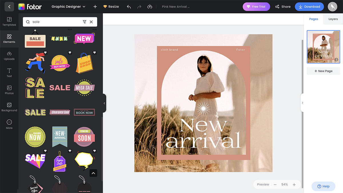 Canva alternatives - Fotor interface
