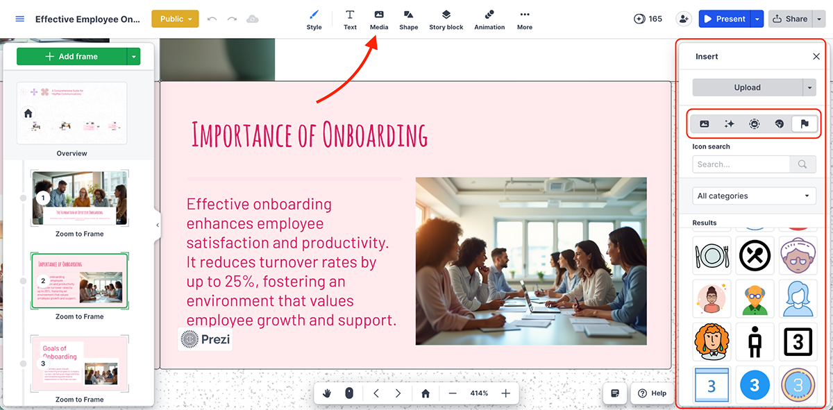 best presentation software - Canva asset library 