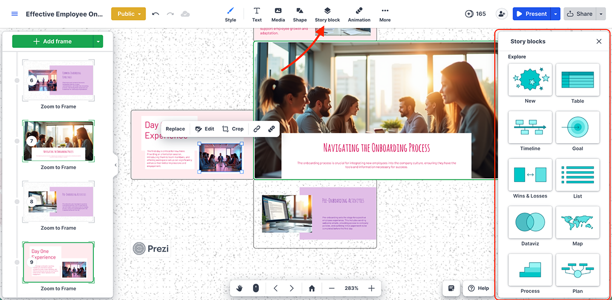 best presentation software - Prezi asset library 