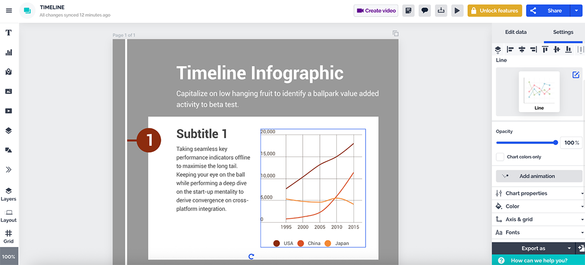 best presentation software - Prezi's data visualization features library 