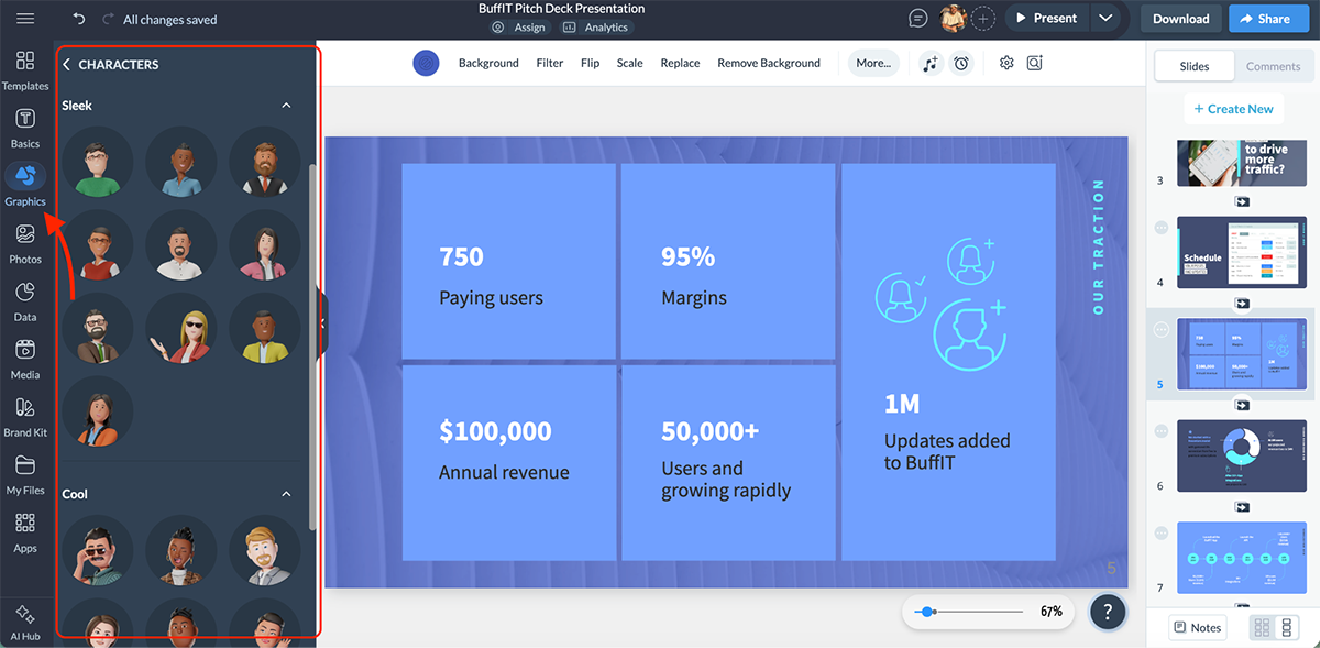 best presentation software - Visme's 3D asset library 