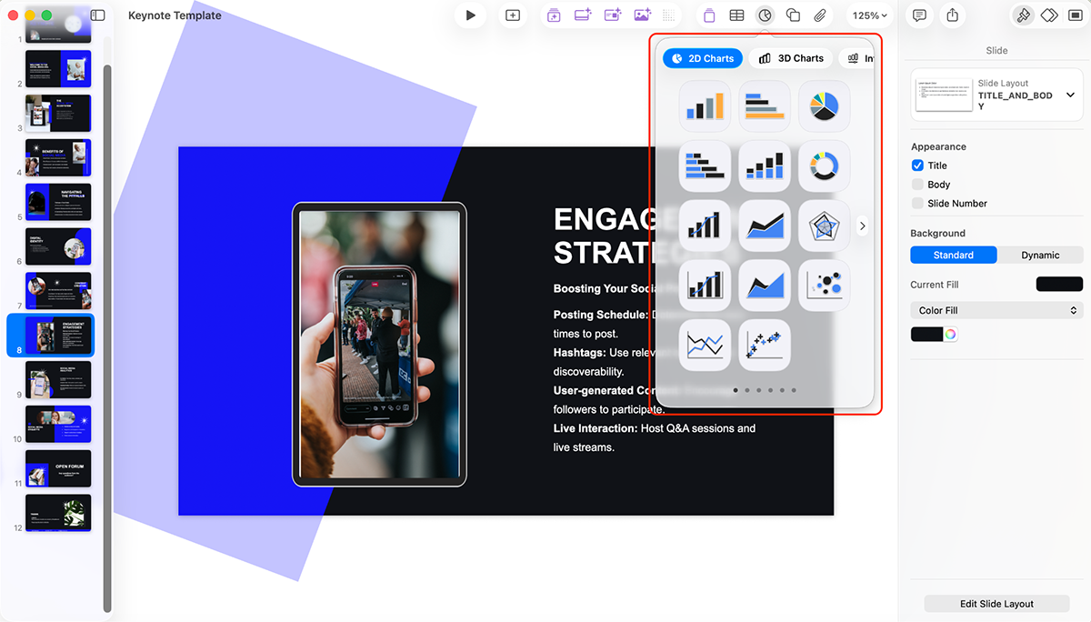 best presentation software - charts and graphs in Keynote