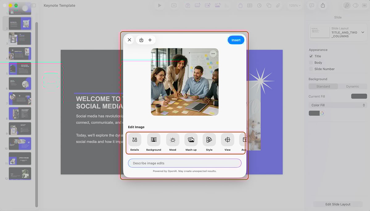 best presentation software - an image generated in using Keynote AI