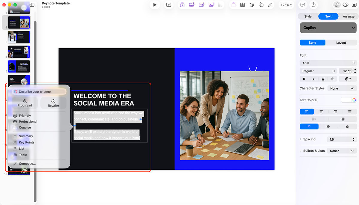 best presentation software - generating presenter notes in Keynote