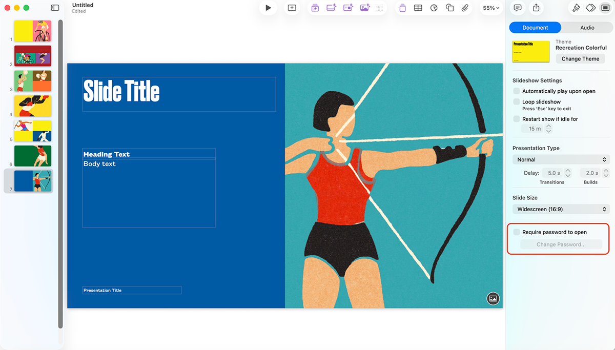 best presentation software - password protecting your presentations in Keynote