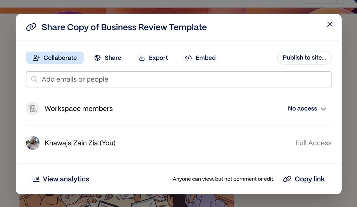 best presentation software - Gamma's collaboration features