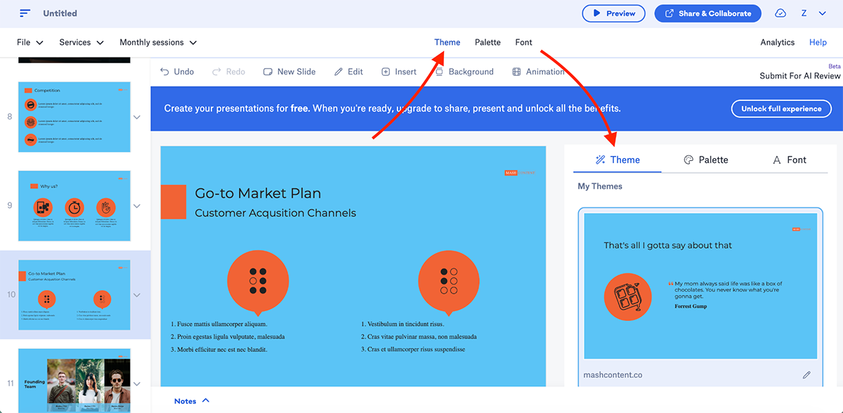 best presentation software - Slidebean brand kit 