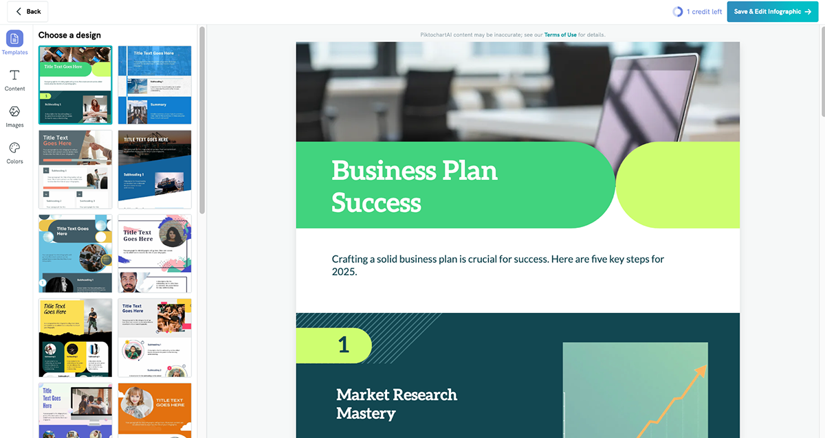 canva alternatives - an image of the output from Piktochart AI 