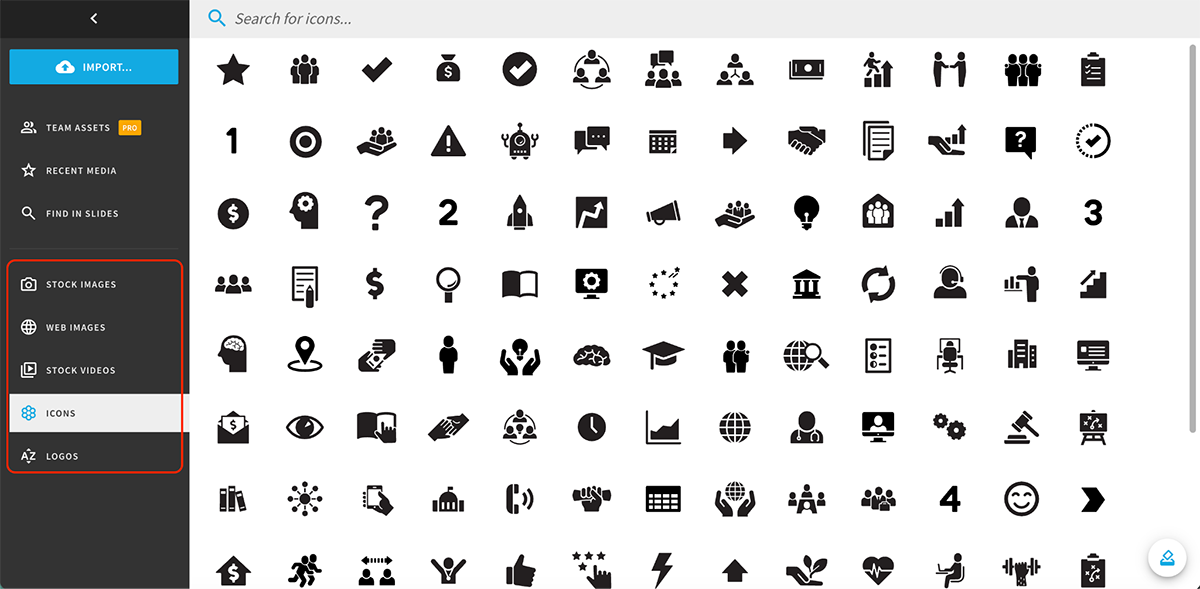 best presentation software - Beautiful.ai asset library