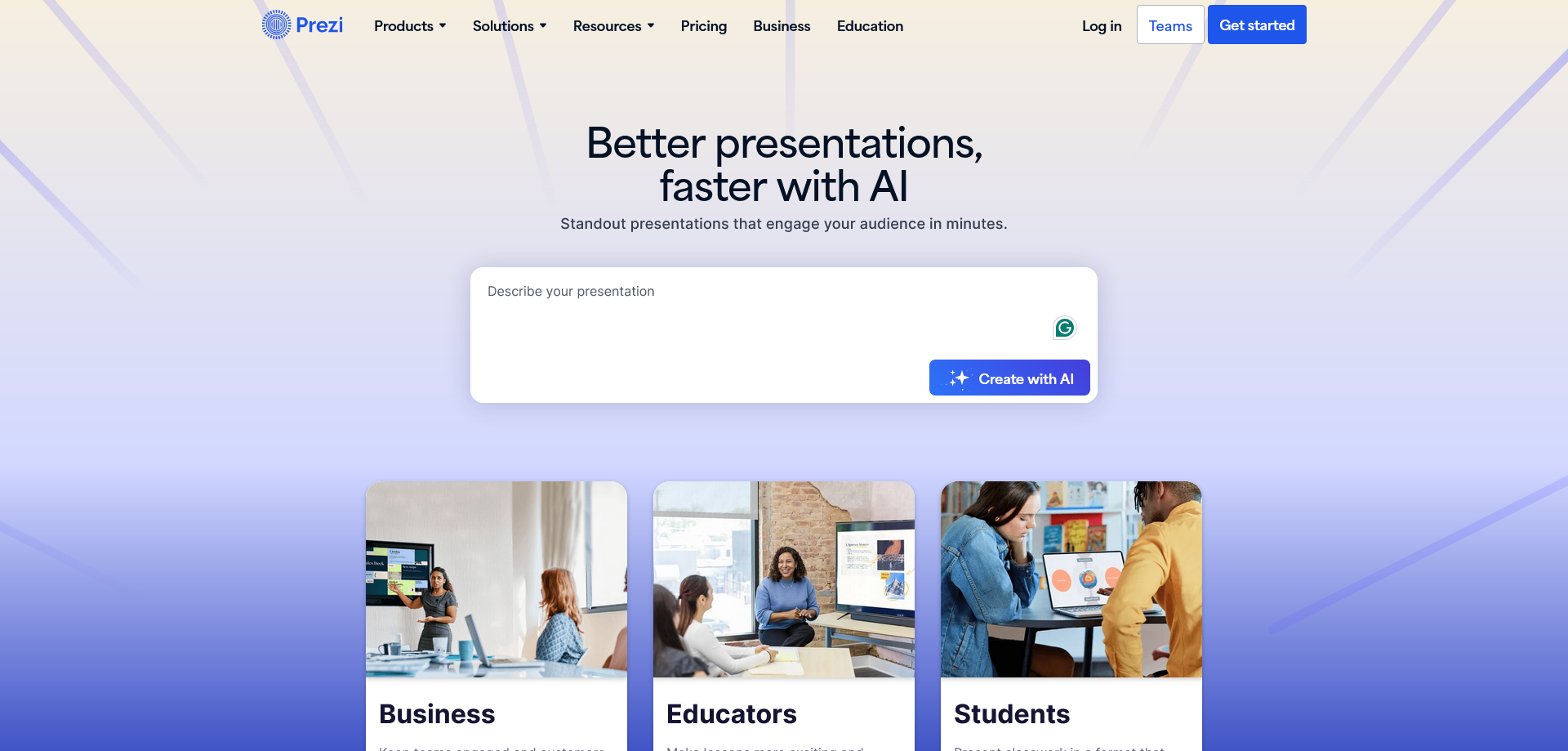 Prezi Homepage Presentation Software