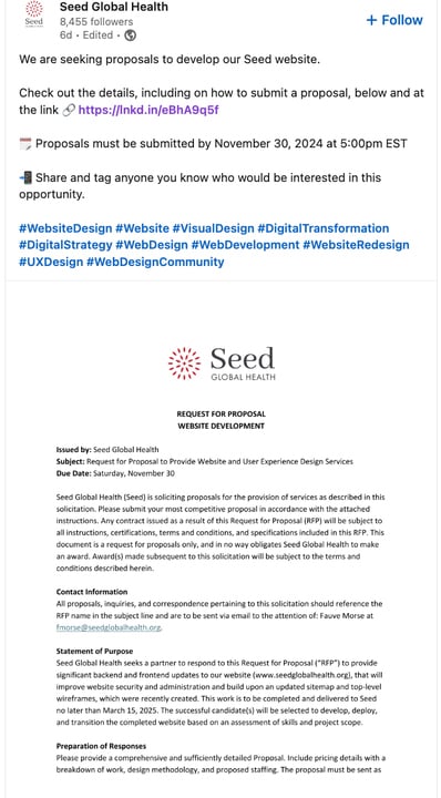 What is an RFP example