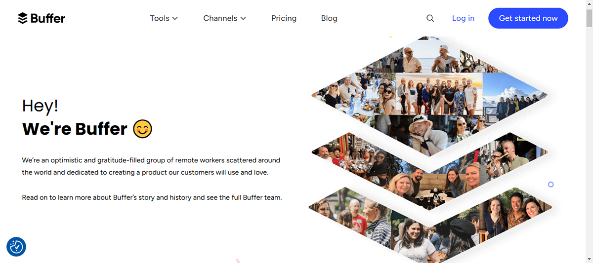 company profile template - Buffer's company profile page