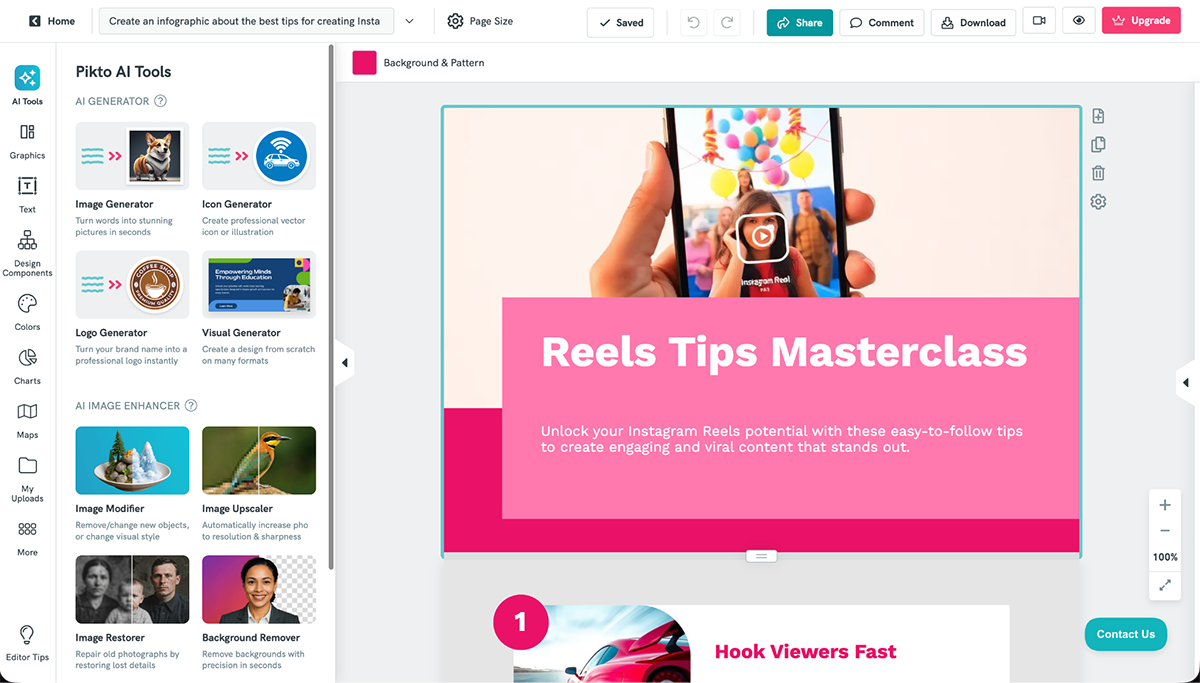 infographic design - Piktochart AI editor