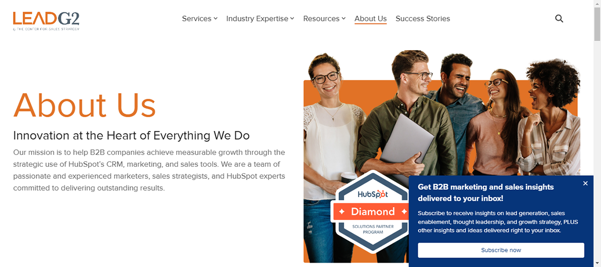 company profile template - LeadG2 company profile page