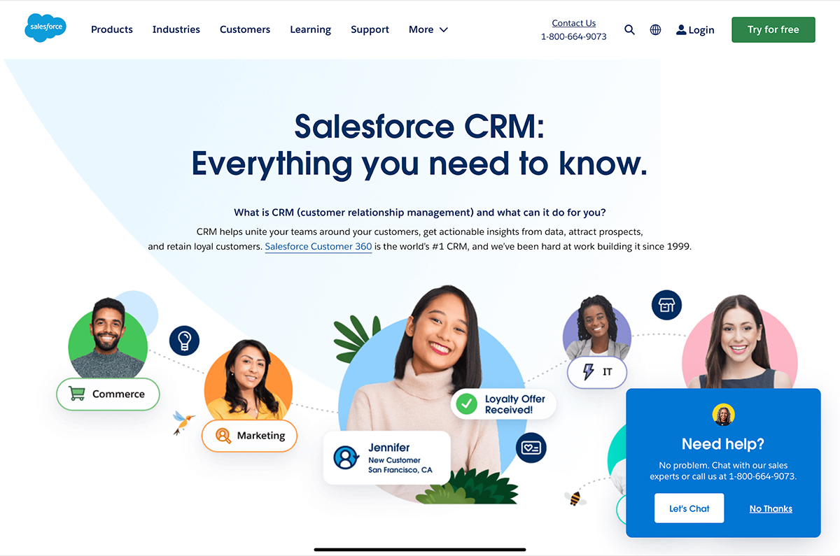 Salesforce landing page