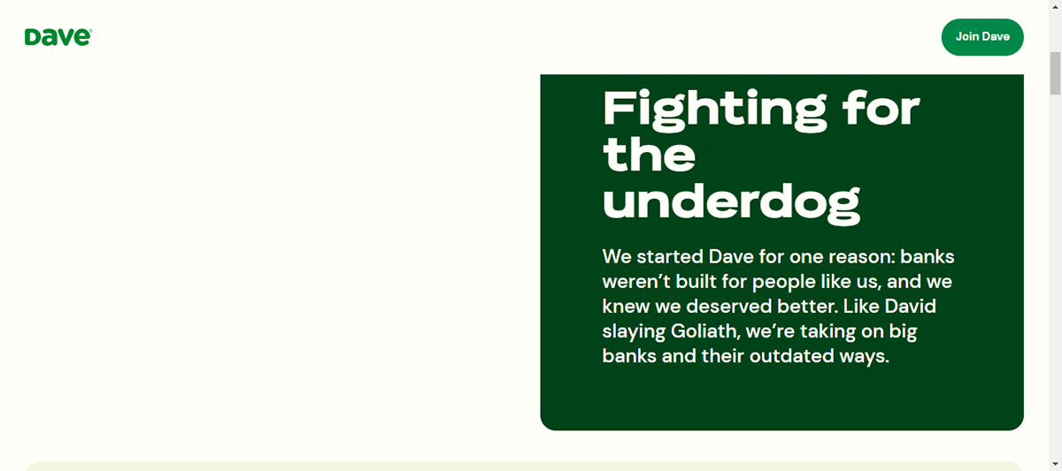 company profile template - Dave company profile page