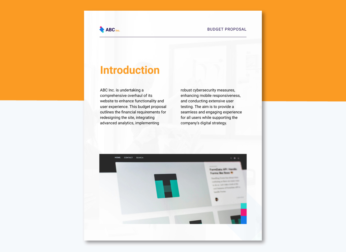 How to Write a Budget Proposal - Write a Brief Introduction