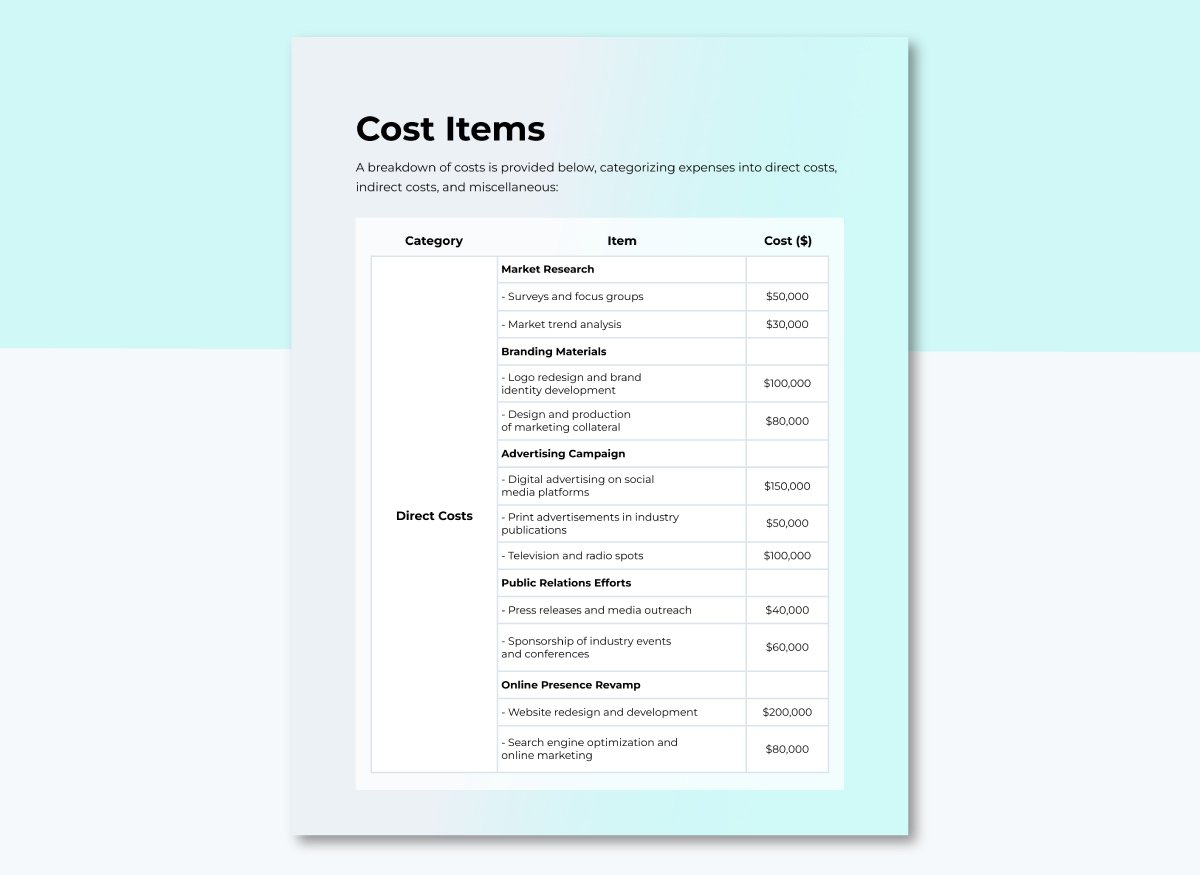 Provide a Detailed Cost Breakdown - How to Write a Budget Proposal