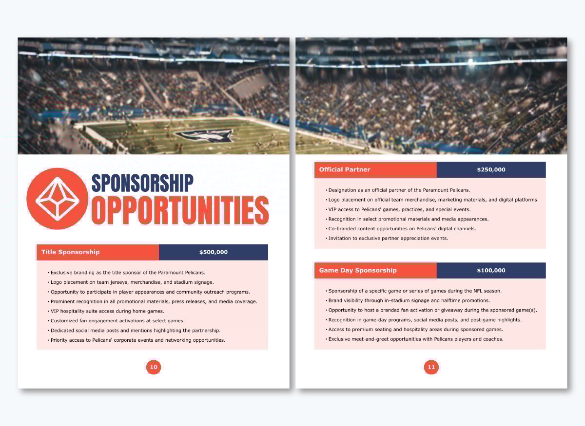 creating sponsorship levels in sponsorship proposal template
