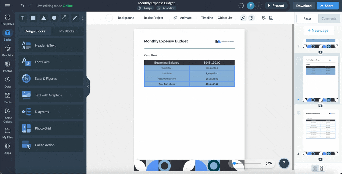 import data from Google Sheet into Monthly budget template