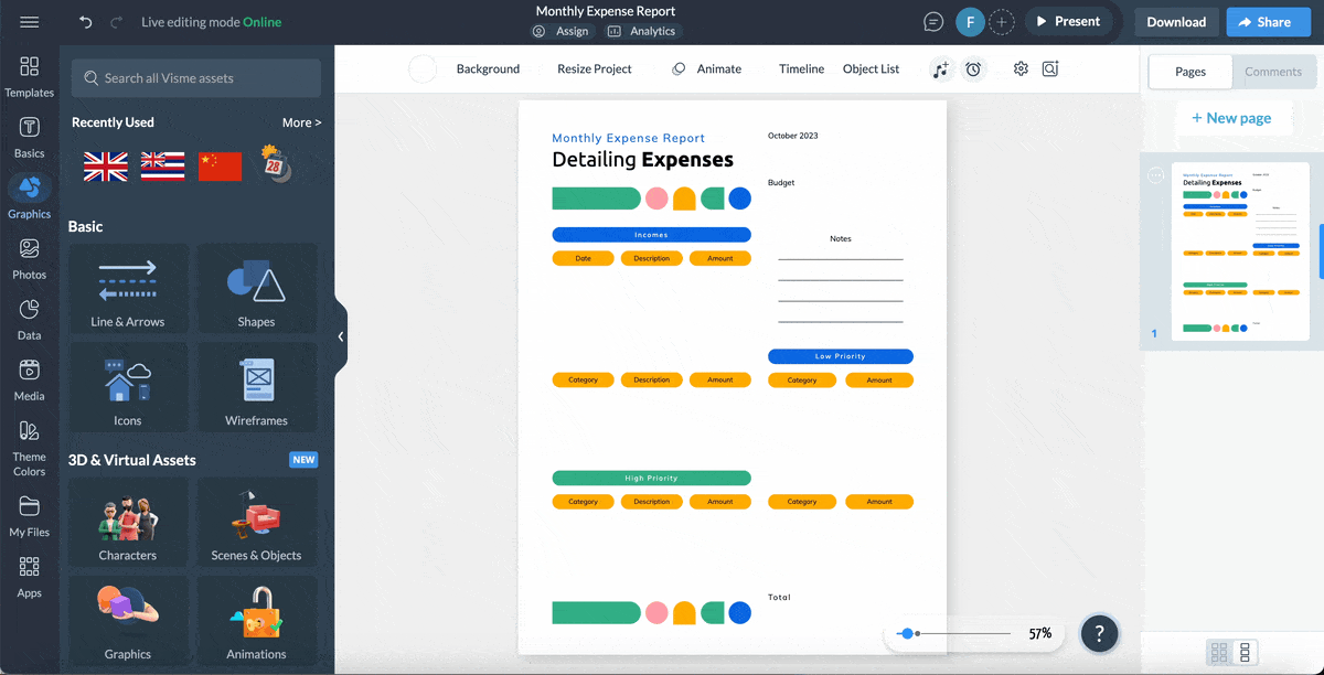 Download or Share Your Monthly Budget