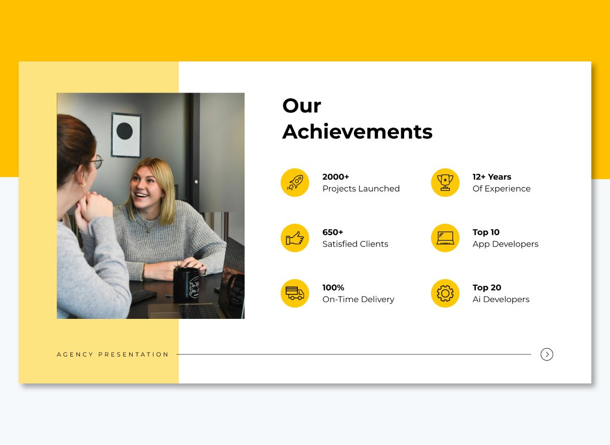 key achievement slide for an agency pitch deck