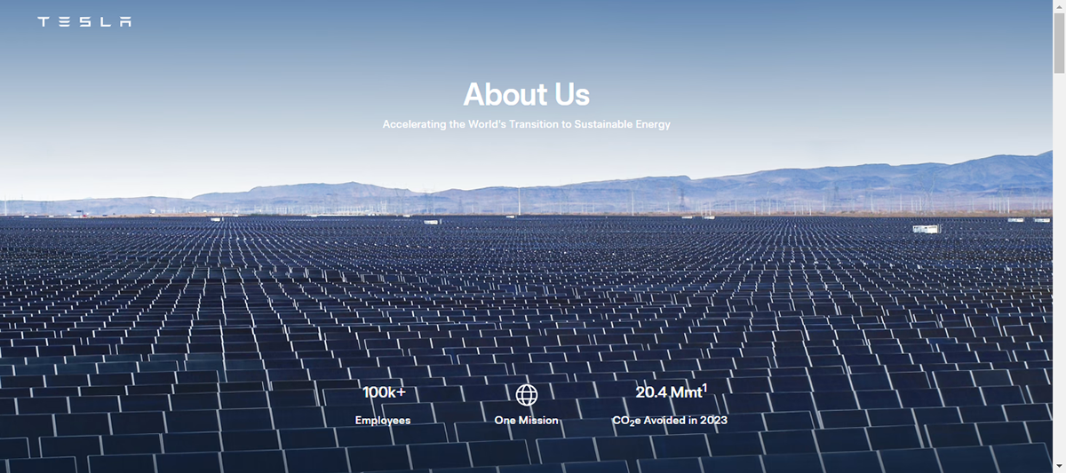 company profile template - Tesla