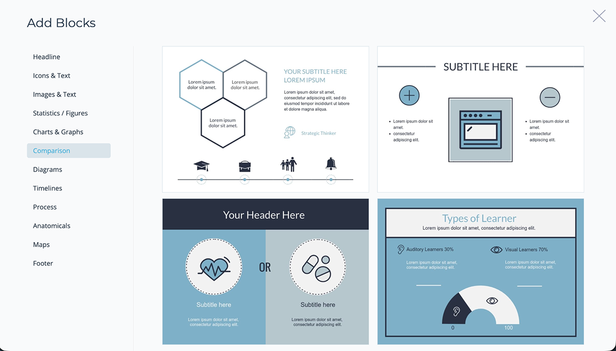 infographic design - content blocks in Visme