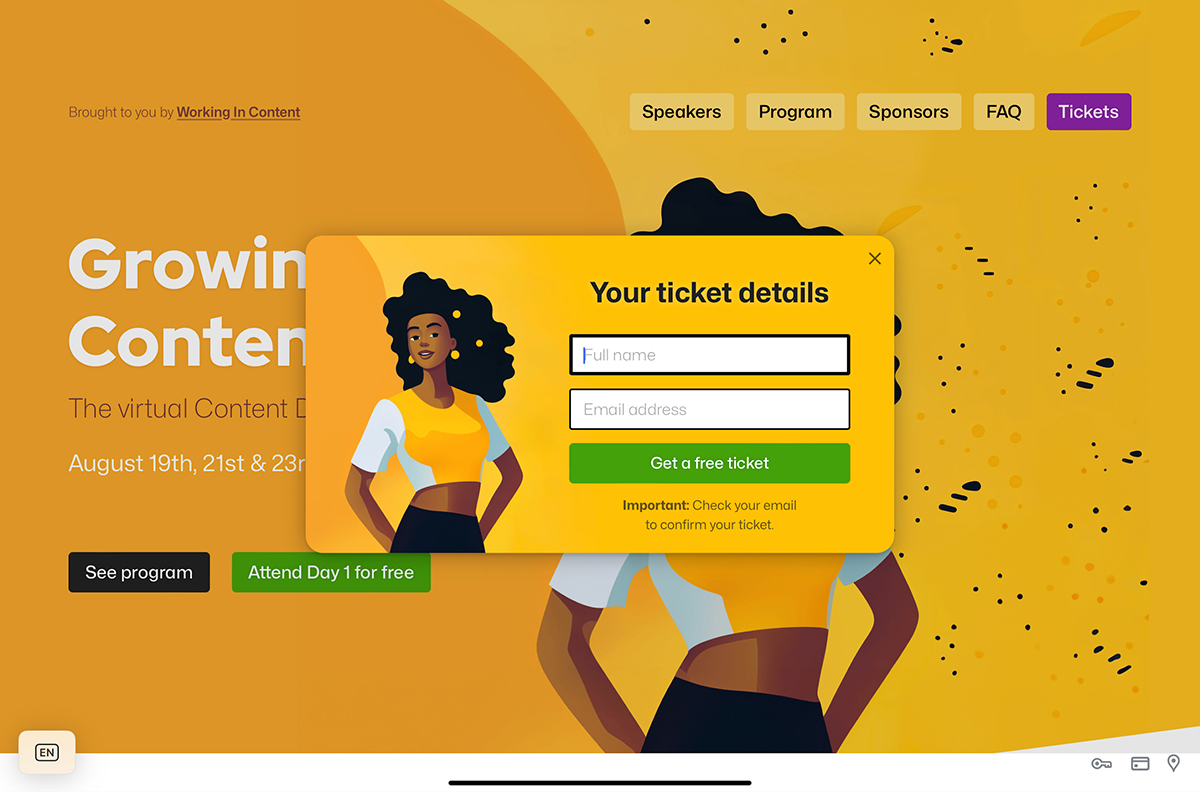 Giving Free Tickets to an Online Summit - Working in Content