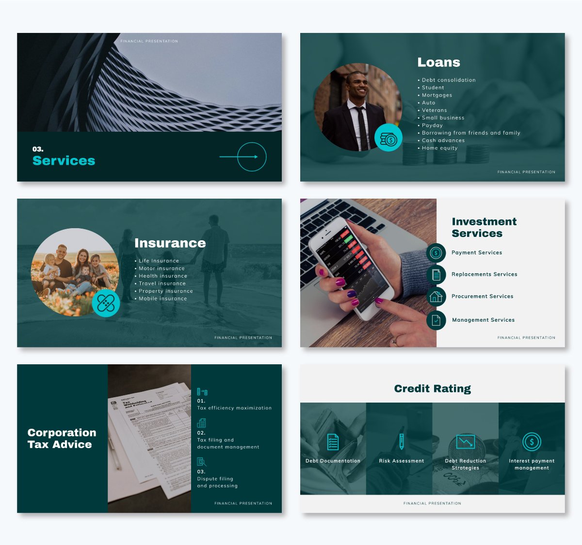 service and solution slide for an agency pitch deck