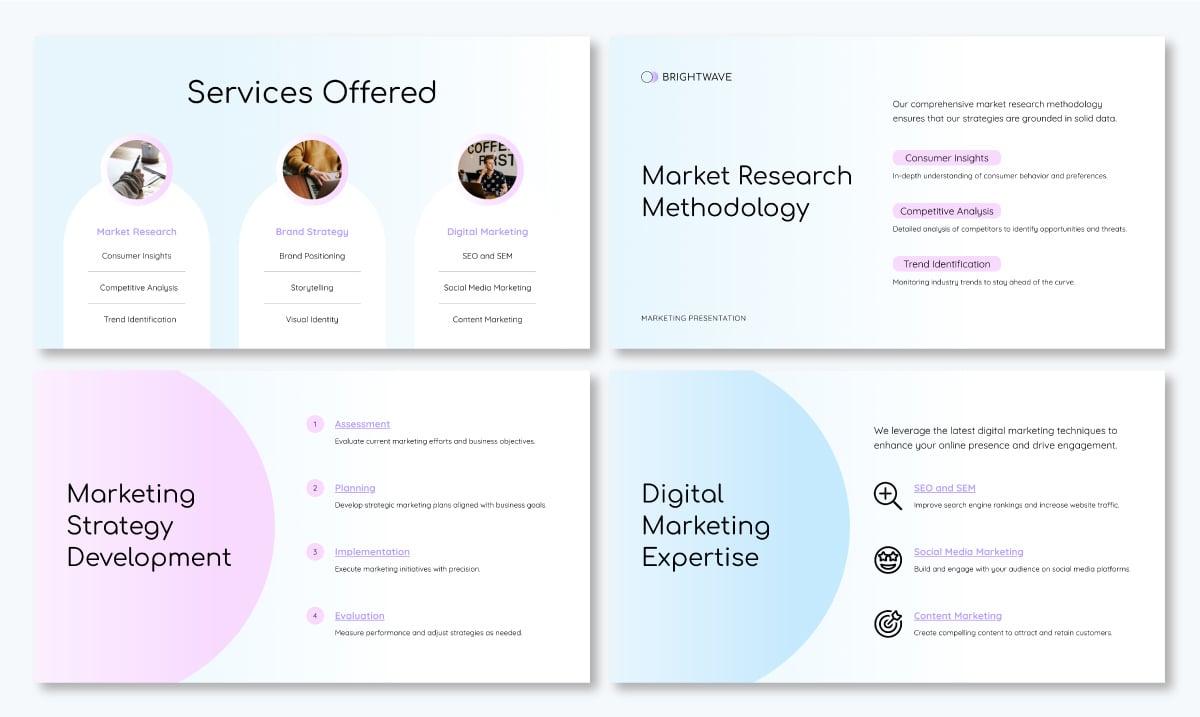 solution and service slide for consulting pitch deck