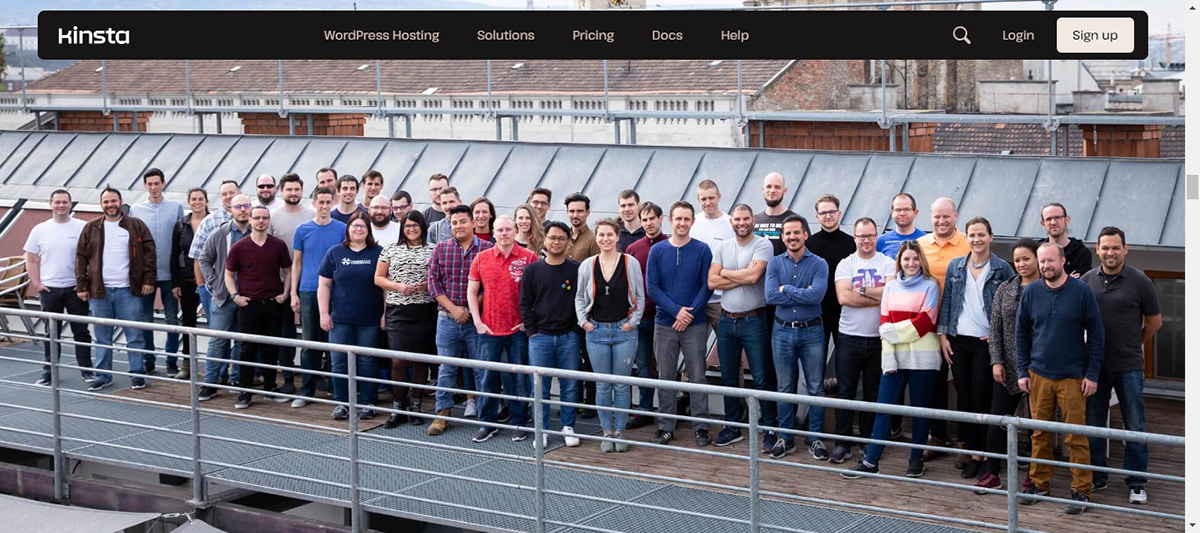 company profile template - Kinsta's company profile page