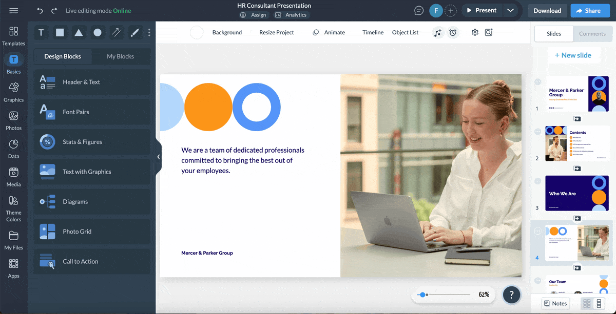 multimedia presentation - how to use the Visme AI writer for your presentation