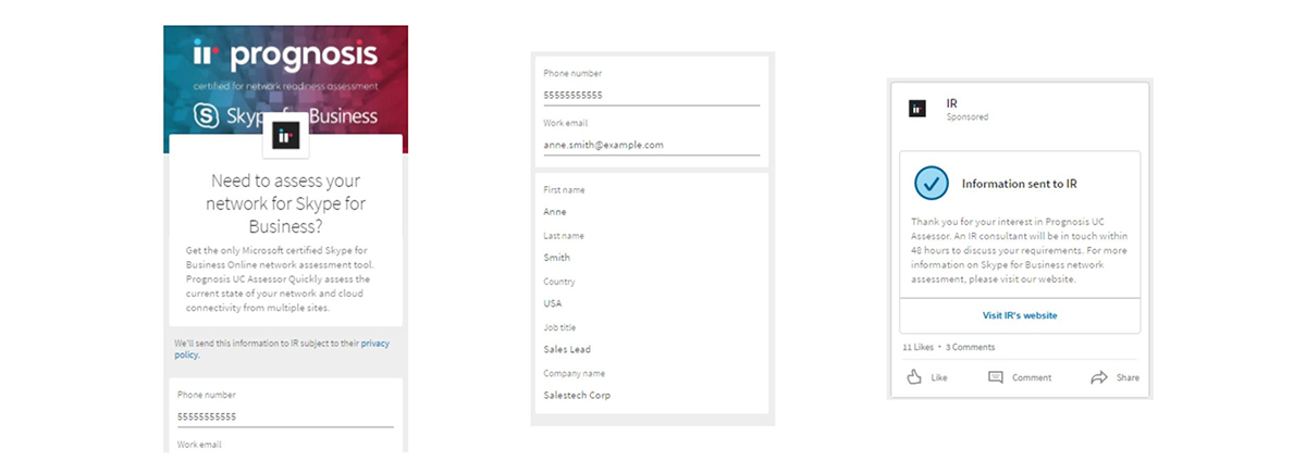 lead generation example - Sharing a LinkedIn Form Ad