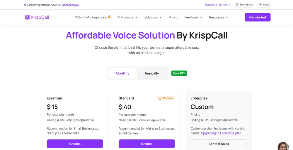 KrispCall Pricing 
