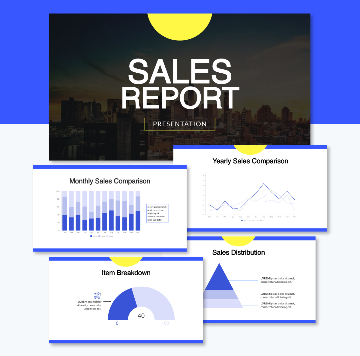 presentation slides - sales report template visme