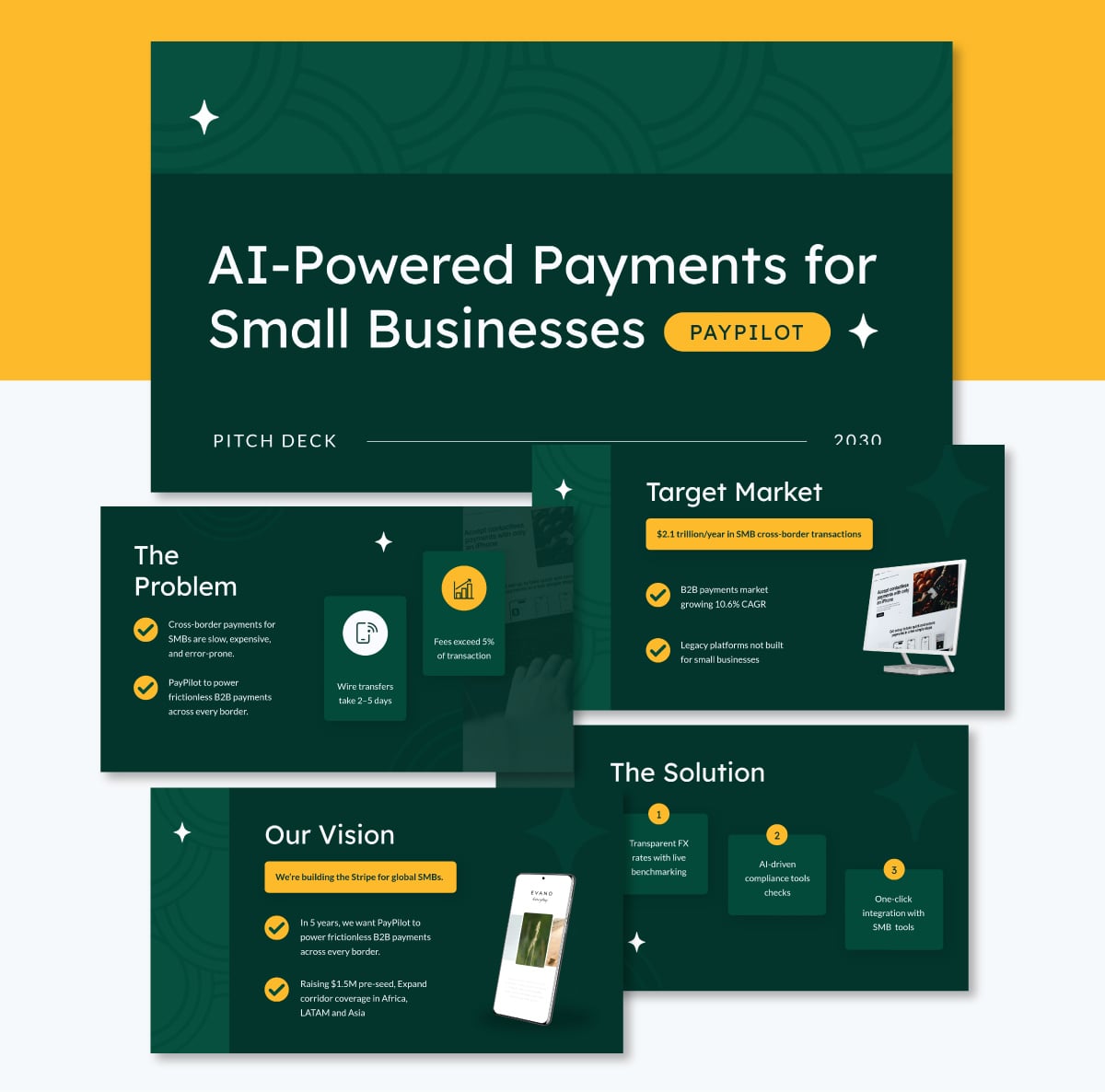 presentation slides - Pre-Seed Pitch Deck Template