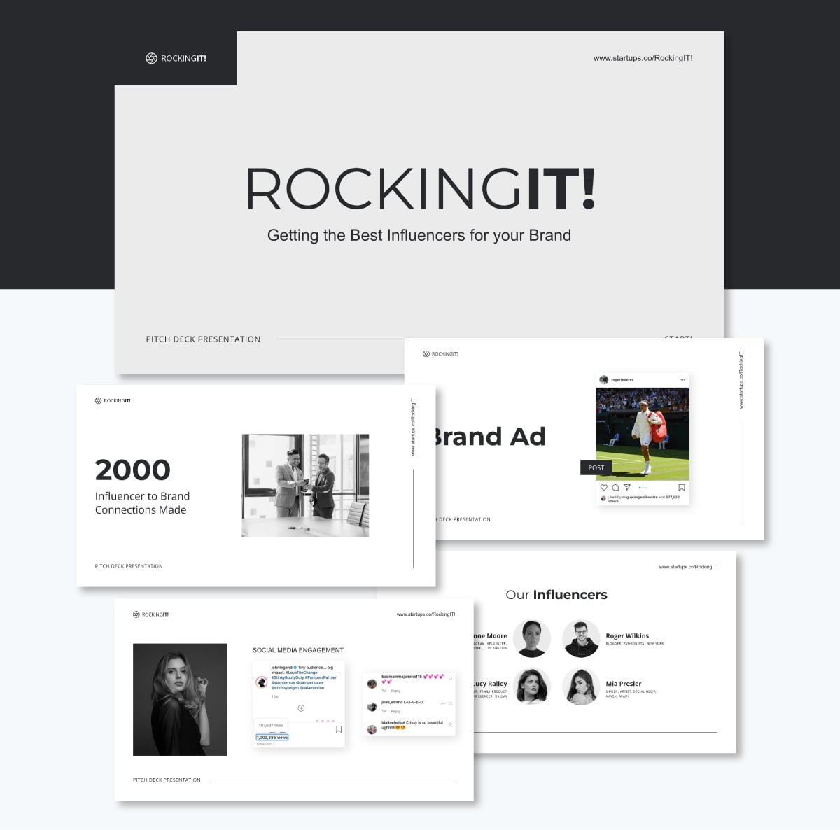 presentation slides - rockingit launchrock pitch deck template visme